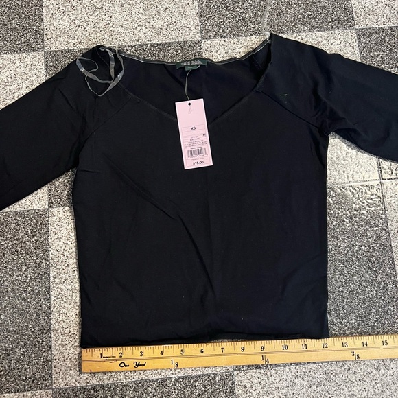 4/$20 NWT Wild Fable Long Sleeve Black Cropped Top Size XS - Picture 5 of 8